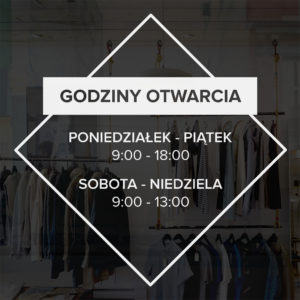 Naklejka godziny otwarcia