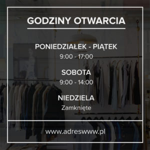 Naklejka godziny otwarcia